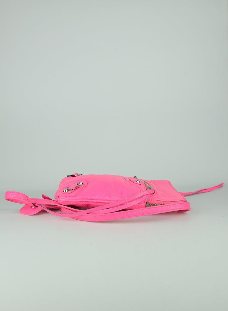 Balenciaga Fuchsia Pink Leather Borsina Handbag - Luxury Designer Tote for Women, Perfect for Work, Travel & Everyday Use