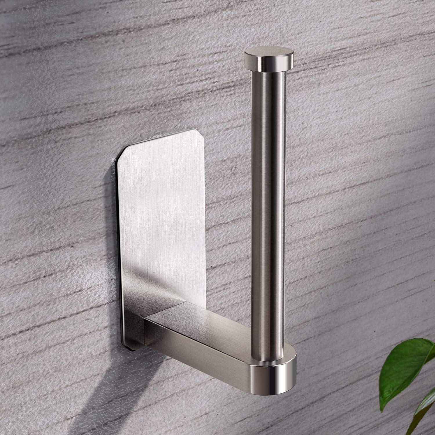 VAEHOLD Self-Adhesive Toilet Paper Holder - No Drill Stainless Steel Wall-Mounted Bathroom & Kitchen Roll Holder - Perfect for Small Spaces, Apartments, RVs & Modern Washrooms