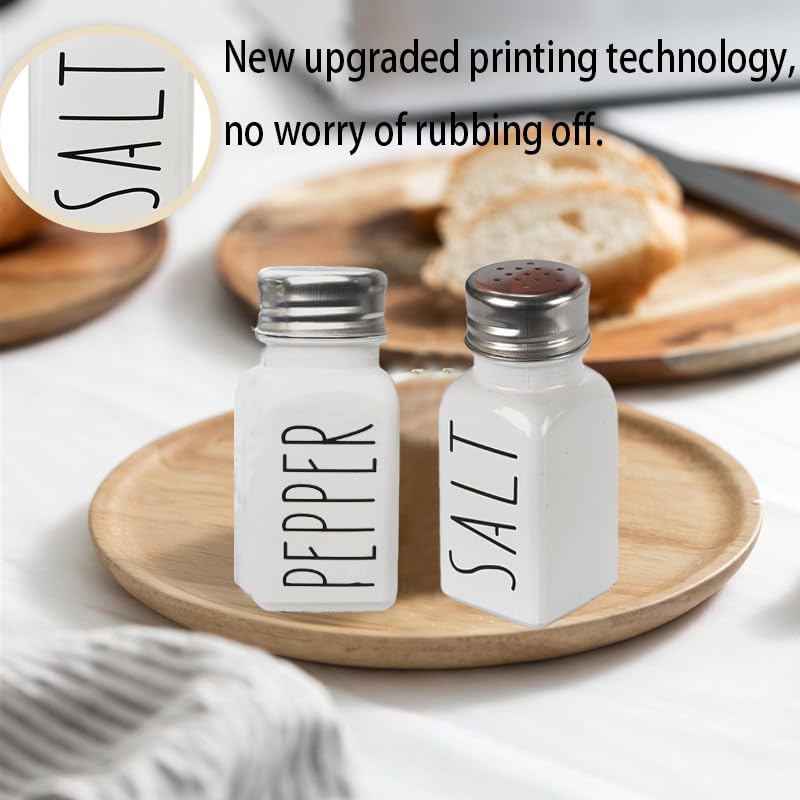 Premium Glass Salt and Pepper Shakers Set - Modern Farmhouse Kitchen Decor - Elegant Blue & White Shakers for Dining Table - Perfect Housewarming Gift for Women - Ideal for Home, Wedding & Restaurant Decor - Great for Everyday Use and Special Occasions