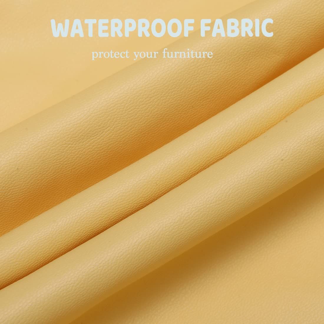 Waterproof Dining Chair Seat Covers - Set of 4 Removable Washable Upholstered Protectors - Water Resistant Decorative Slipcovers for Kitchen & Dining Room (Light Yellow) - Perfect for Family Gatherings & Dinner Parties