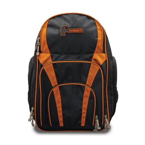Hammer Tournament Bowling Backpack Black/Orange - Durable Bowling Bag for League & Tournament Play - Perfect for Bowling Balls, Shoes & Accessories