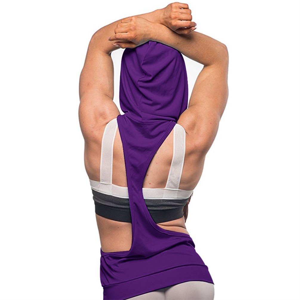 Q&Y Women's Workout Hoodie Tank Top - Sleeveless Gym Stringer Shirt for Fitness & Running | Perfect for Yoga, Cardio & Summer Training