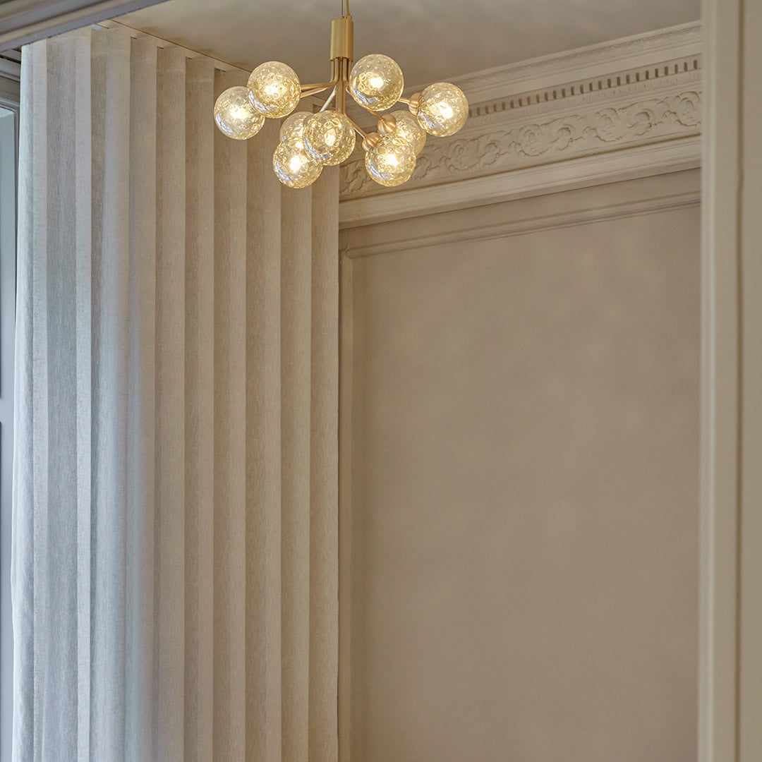 Apiales 9-Light Modern Crystal Chandelier - Elegant Ceiling Lighting Fixture for Dining Room, Living Room & Bedroom Decor