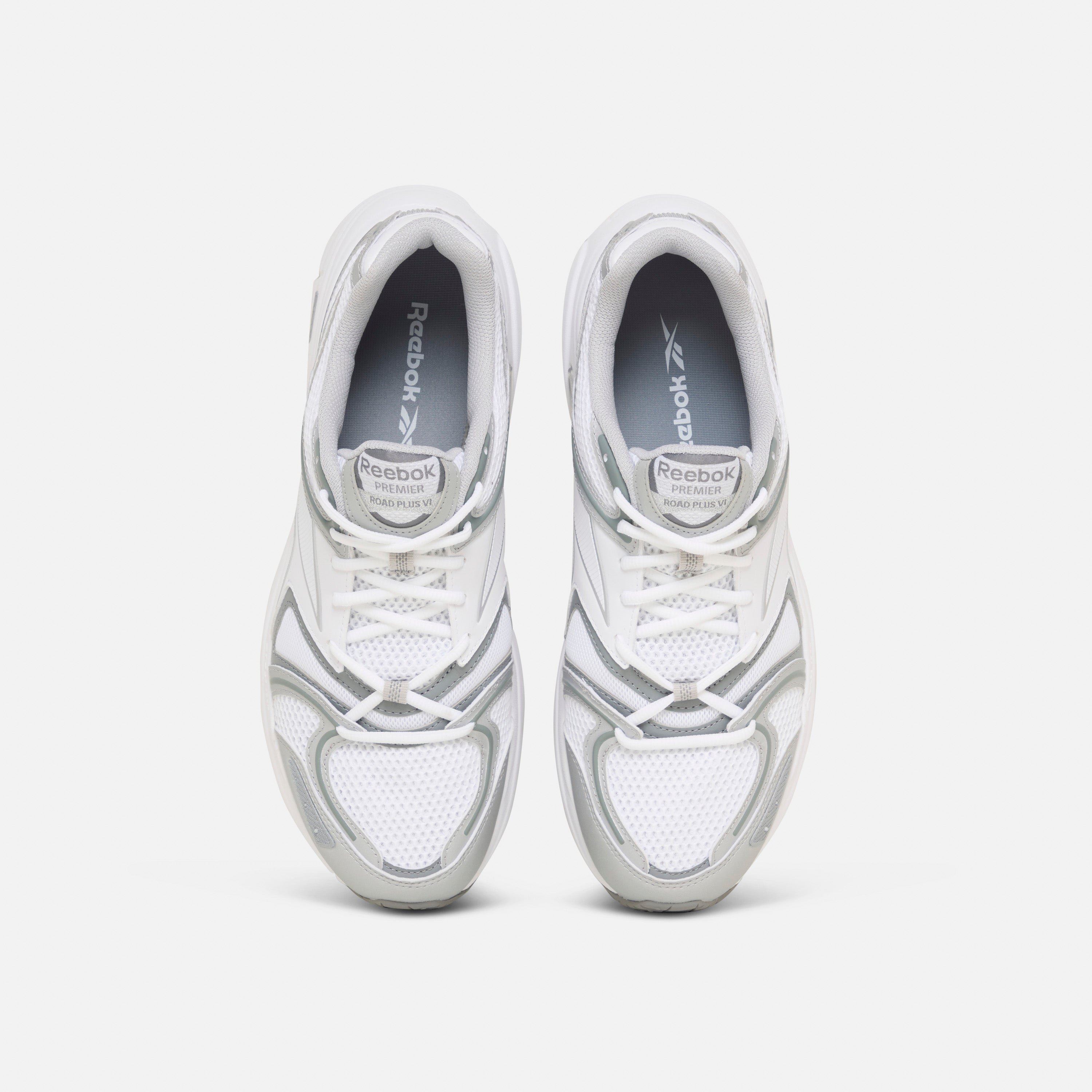 RBK Premier Road Plus VI Running Shoes - White/Grey/Silver Metallic - Lightweight Cushioned Sneakers for Men & Women - Perfect for Jogging, Gym Workouts & Daily Wear