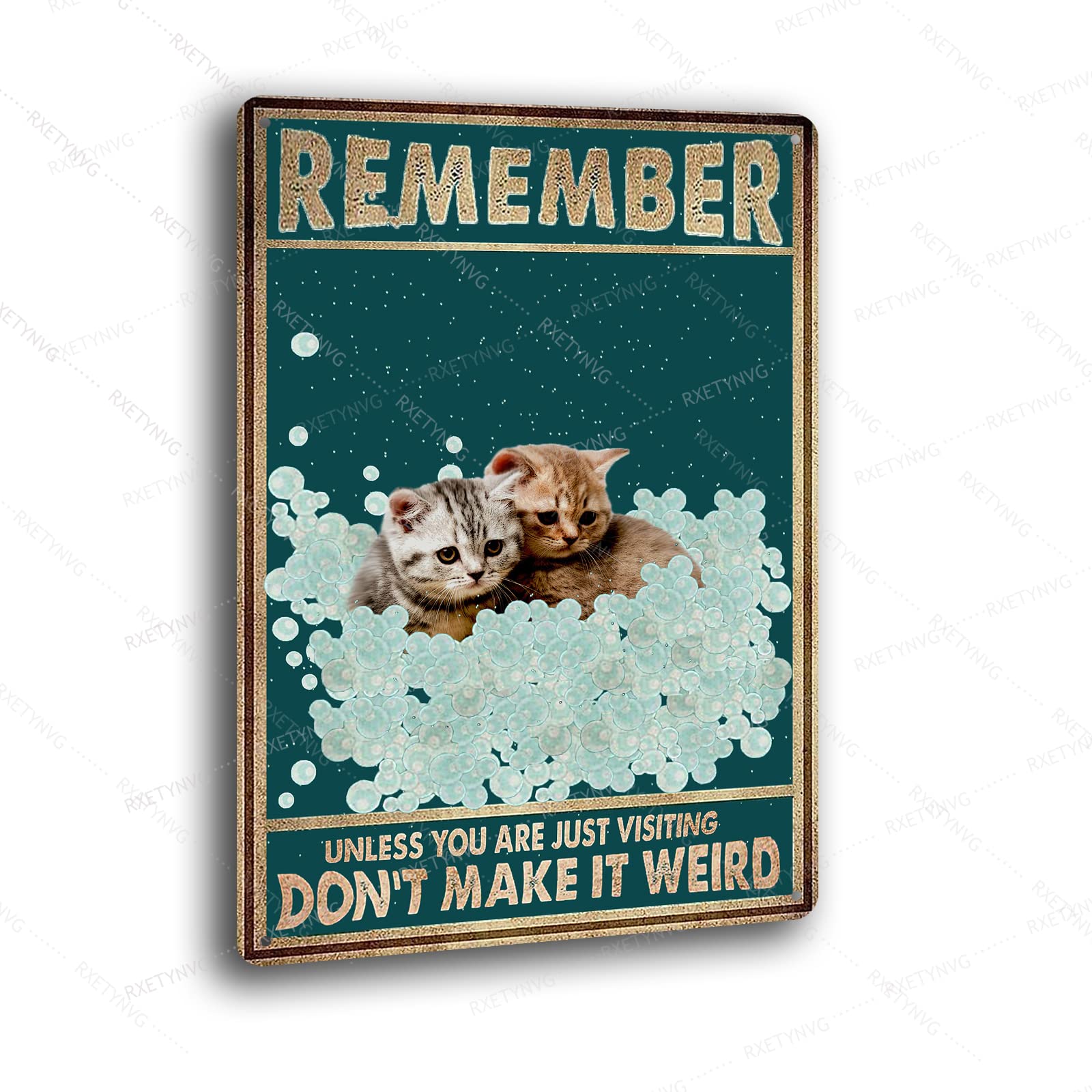 Funny Wash Your Paws Tin Sign - 8x12 Inch Metal Wall Decor for Bathroom & Kitchen