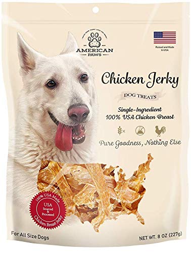 Premium American Paws Chicken Jerky Dog Treats - All Natural, Grain-Free, Made in USA (5 LB Bulk Pack) - Perfect for Training, Rewards & Dental Health
