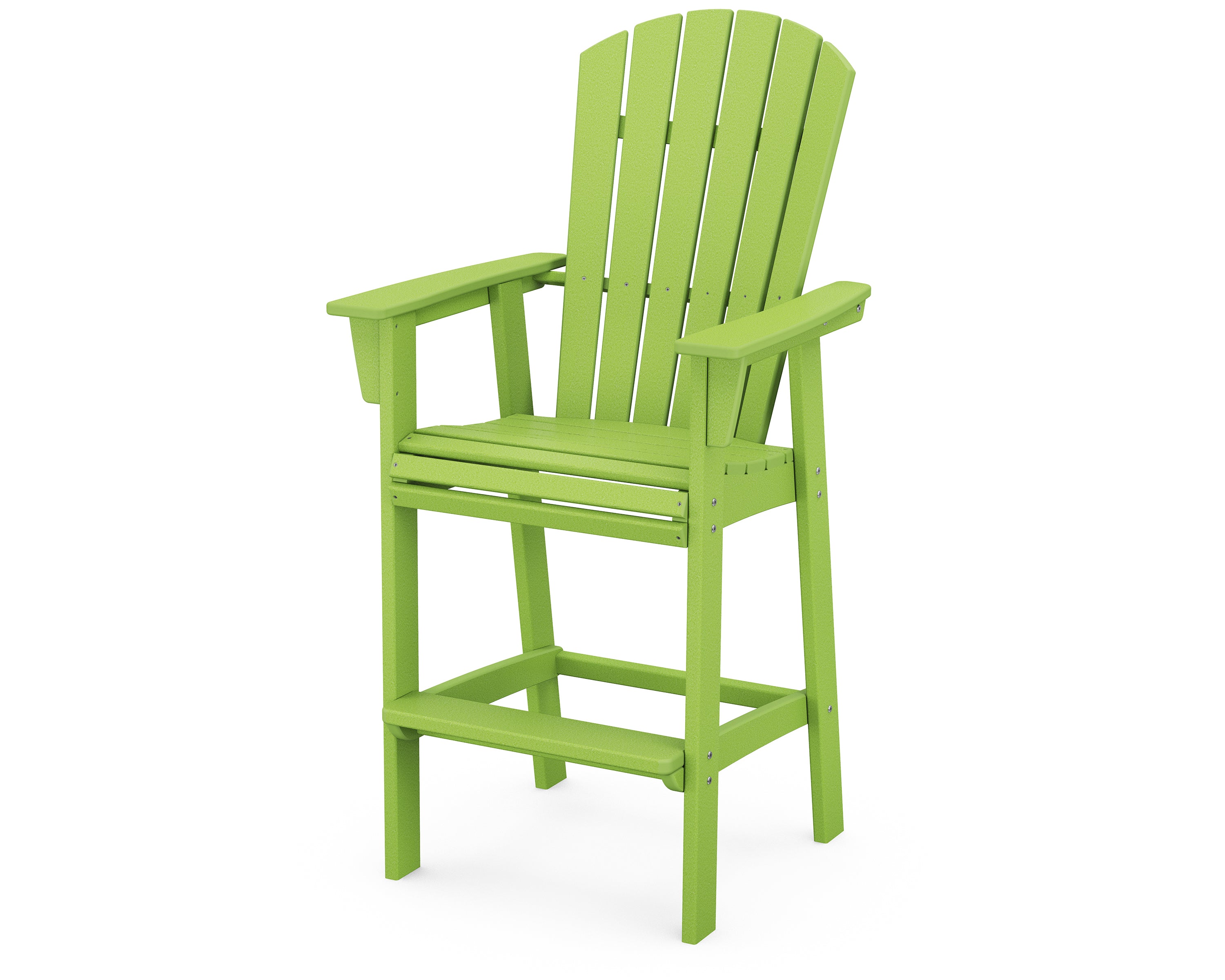 POLYWOOD Nautical Curveback Adirondack Bar Chair - Outdoor Patio Furniture, Weather-Resistant Plastic Adirondack Bar Stool for Deck, Poolside, Beach & Backyard Relaxation