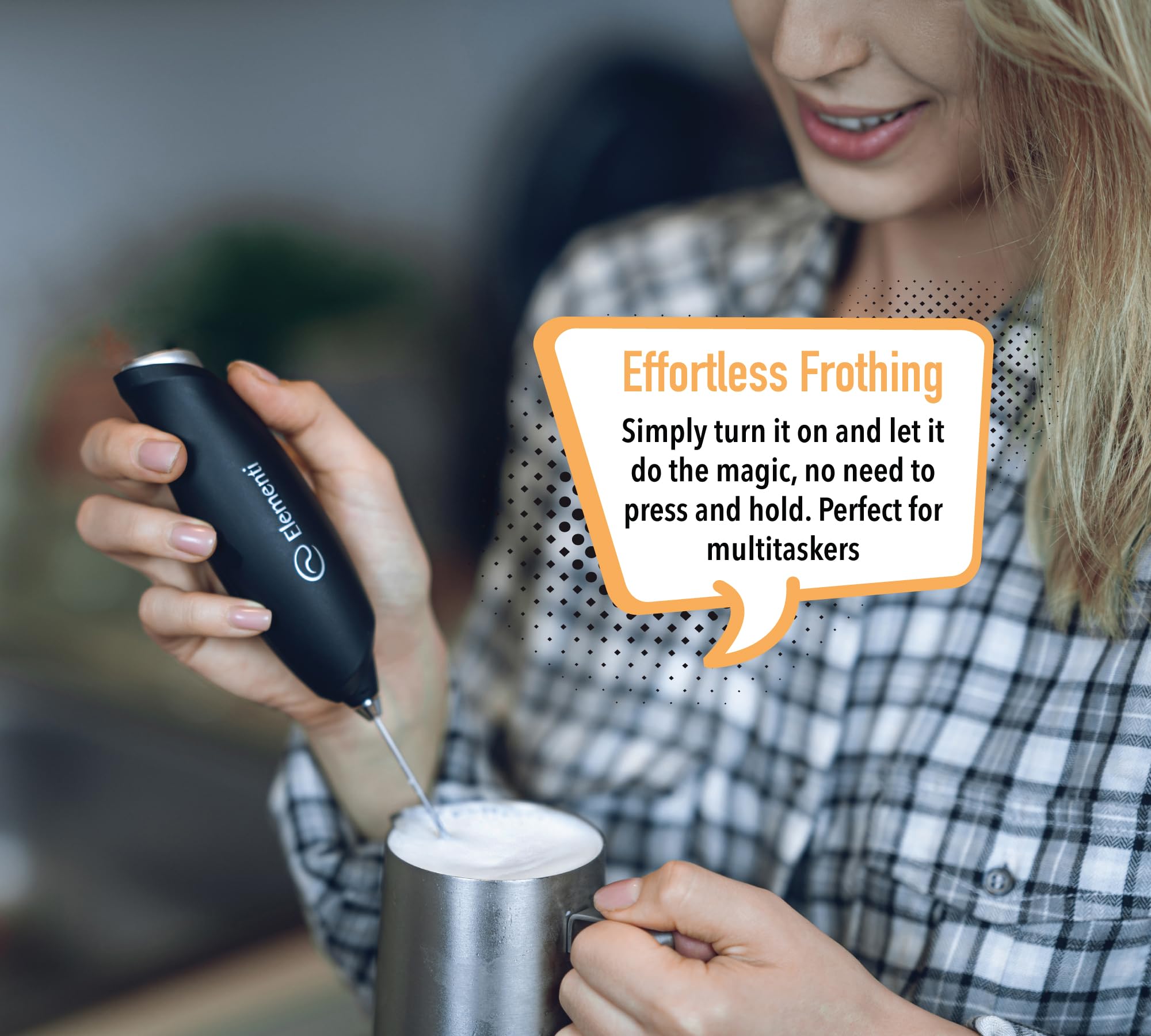 Electric Milk Frother Handheld - Mini Whisk for Coffee, Matcha, Hot Chocolate & Frappes - Portable Drink Mixer for Home, Office & Travel (Ultra Blue)