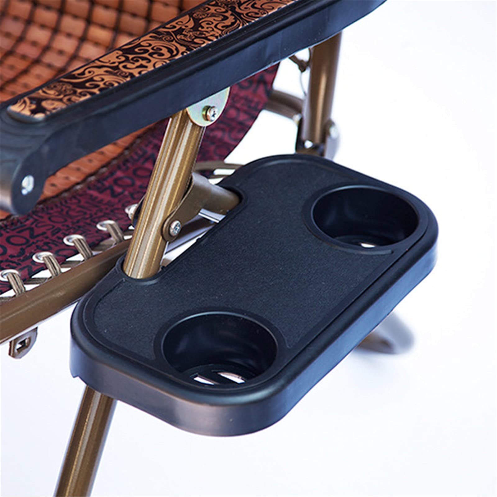 Universal Clip-On Side Tray for Camping Chairs - Portable Folding Snack & Drink Holder with Phone Slot - Perfect for Beach, Picnic, Garden & Outdoor Lounge Chairs (Black) - Ideal for Camping Trips, Backyard Relaxation & Poolside Lounging