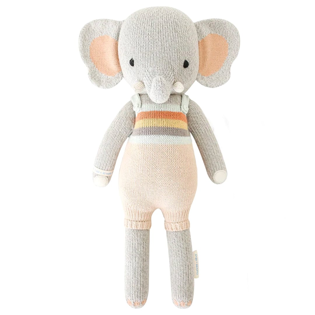 Cuddle+Kind Evan the Elephant Plush Toy - Organic Cotton Stuffed Animal for Babies & Kids | Soft, Huggable & Safe | Perfect for Nursery Decor, Gifts & Cuddling