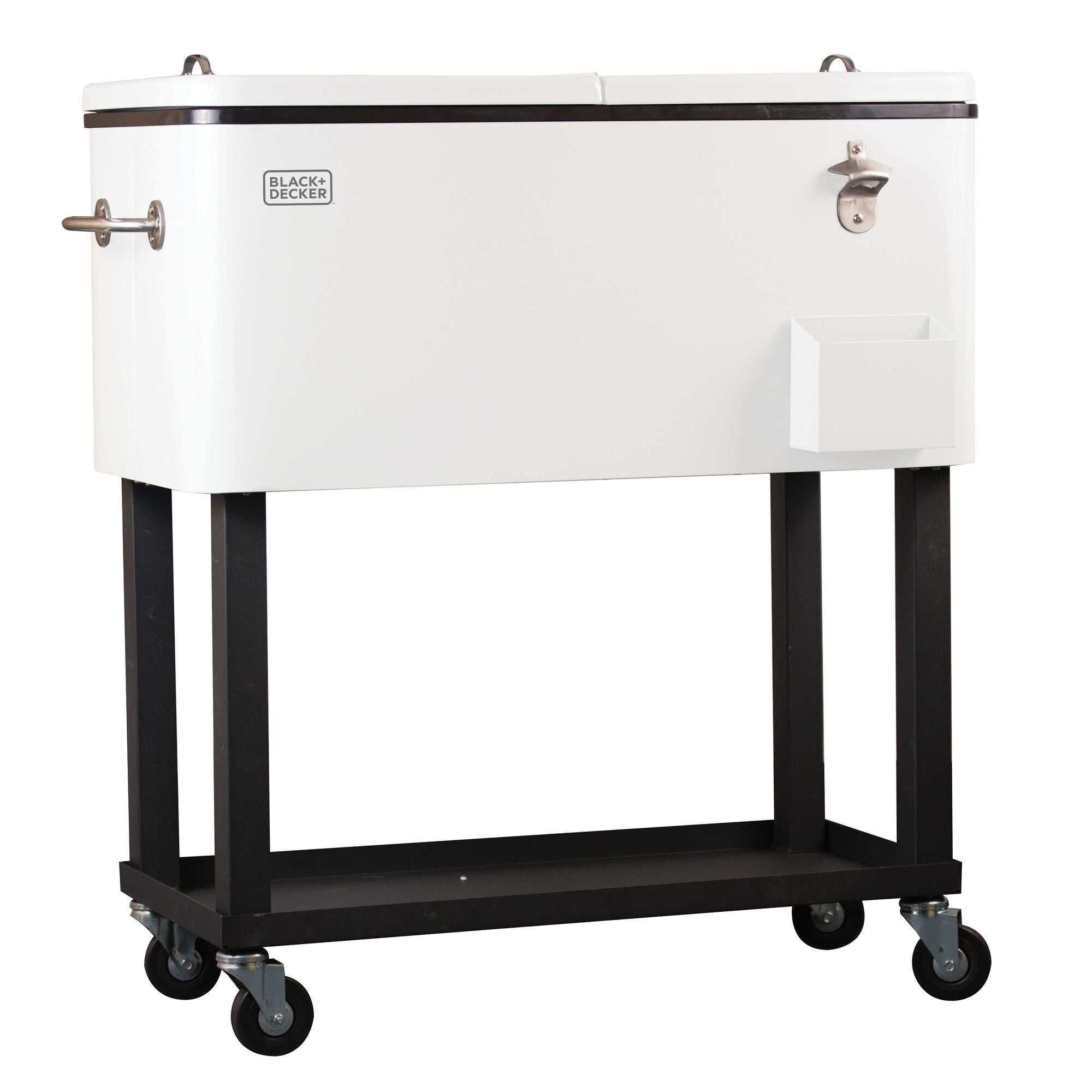Portable Mobile Cooler Cart - Insulated Rolling Beverage Cooler for Outdoor Picnics, Camping, and Tailgating Parties