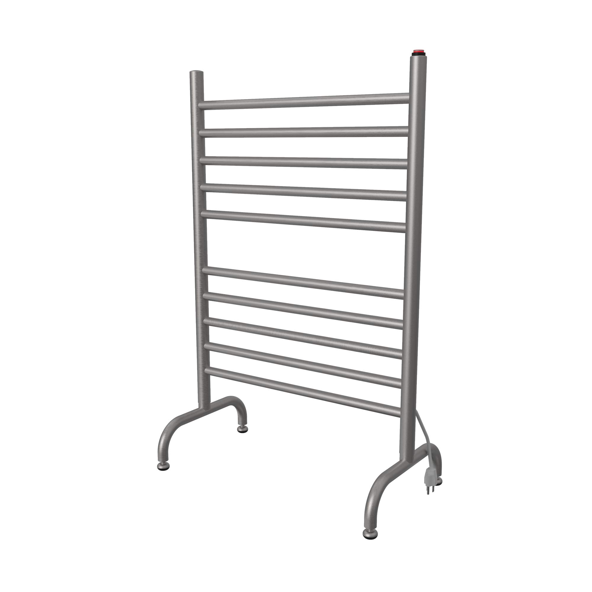 Amba Solo SAFSB-24 24-Inch Freestanding Plug-In Towel Warmer with 10 Bars - Brushed Stainless Steel - Perfect for Bathrooms, Spas, and Luxury Home Decor