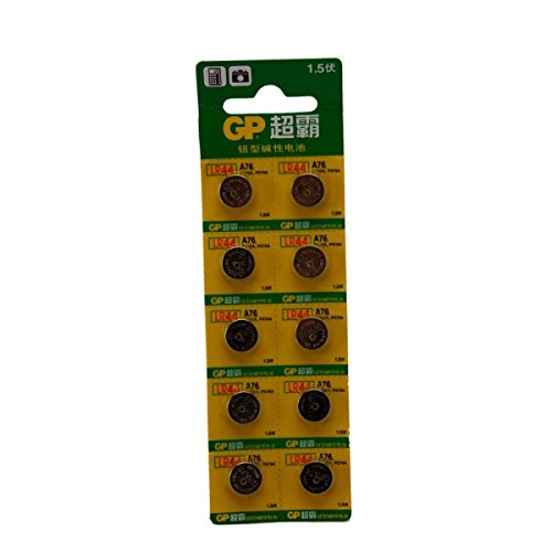 10Pcs GP LR44 A76 1.5V Alkaline Button Cell Batteries - Long Lasting Power for Watches, Calculators, Toys & Small Electronics