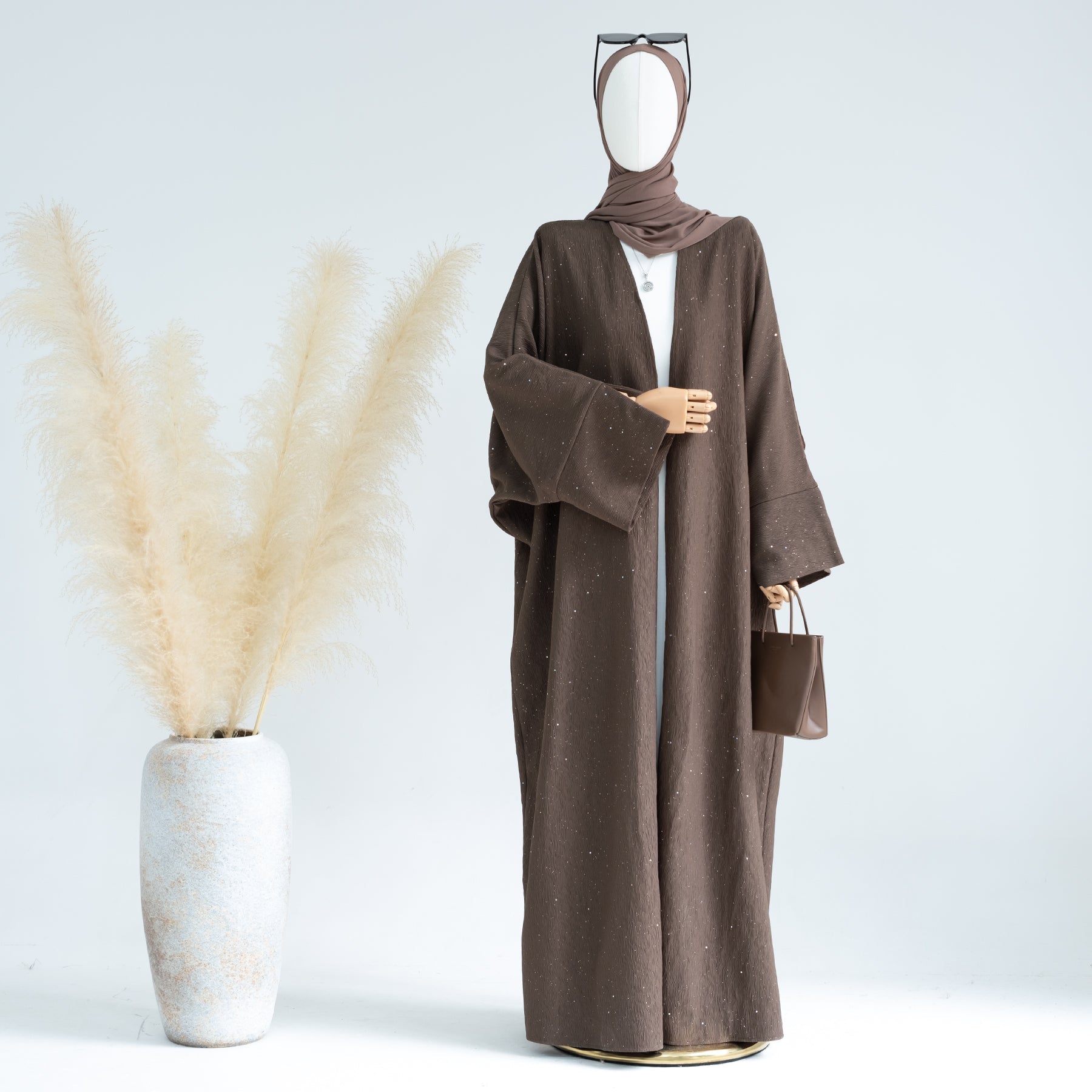 Dera Textured Fall Winter Duster Coat for Women - Warm Brown Long Cardigan | Perfect for Layering, Office Wear & Cold Weather Fashion