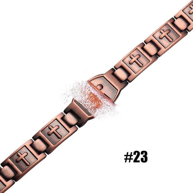 Men's Magnetic Health Bracelet - Pure Copper Energy Bracelet with Blood Pressure Magnets | Pain Relief & Improved Circulation | Perfect for Fitness, Work & Daily Wear