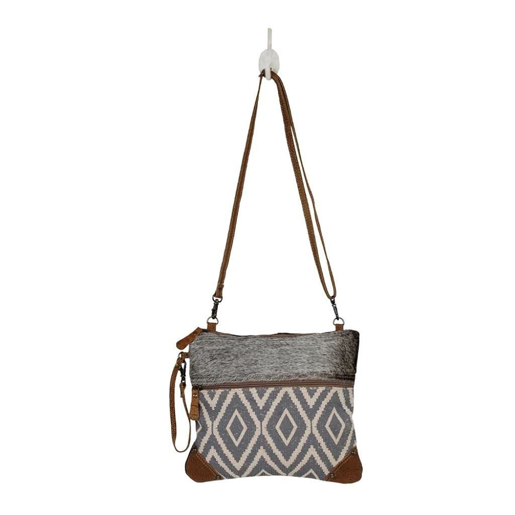 Myra Small Crossbody Bag - Upcycled Canvas & Leather for Daily Use
