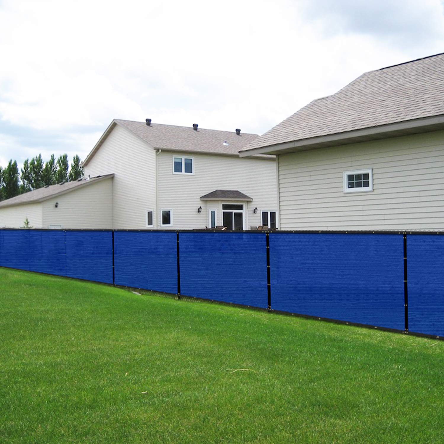 15'x84' Blue Privacy Screen Fence - UV Block Mesh Shade Net for Garden & Backyard