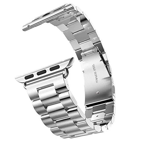 Premium Stainless Steel Apple Watch Band for Men - Compatible with 38mm 40mm 41mm iWatch Series Ultra/Ultra2/SE/9/8/7/6/5/4/3/2/1 - Elegant Silver Metal Chain Strap for Business, Casual & Formal Occasions