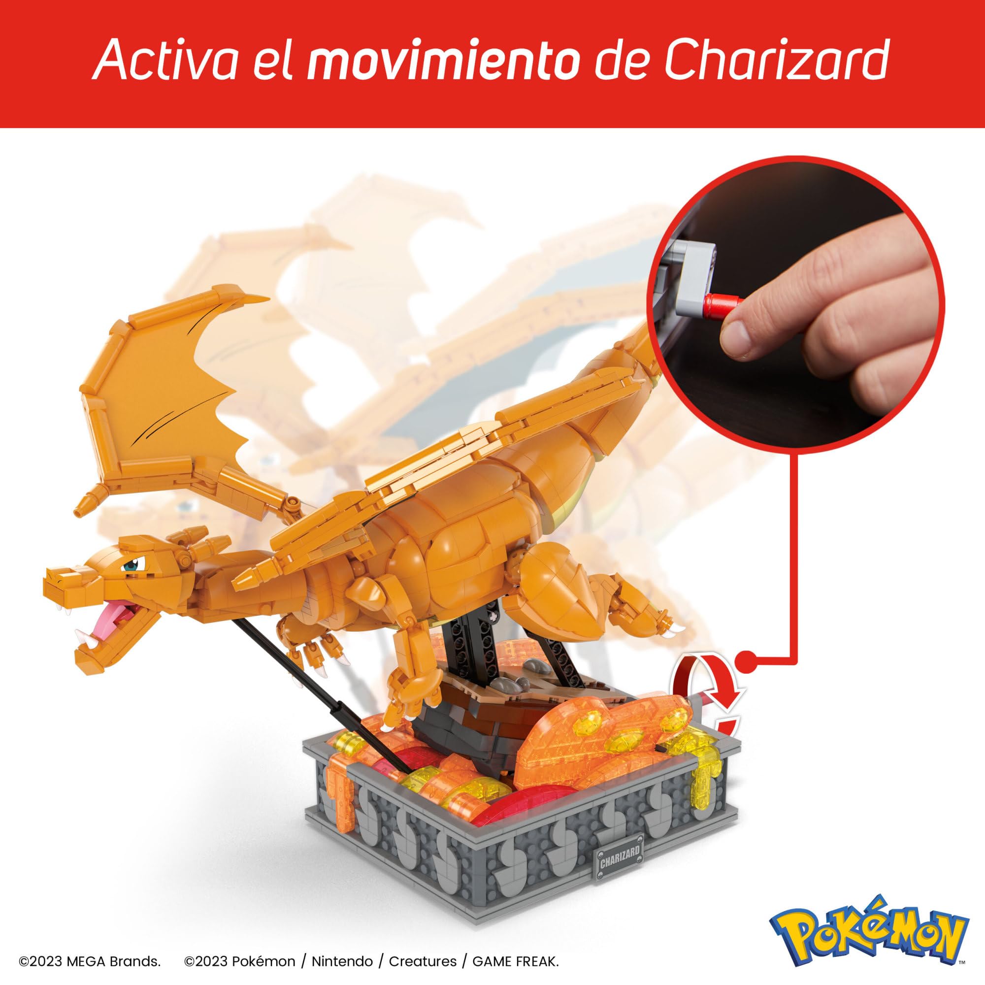 Mega Pokemon Charizard Building Blocks Set - 1600+ Pieces, Moving Toy for Kids & Adults Ages 12+ (Mattel HMW05) - Perfect for Collectors, Gifts & Creative Play