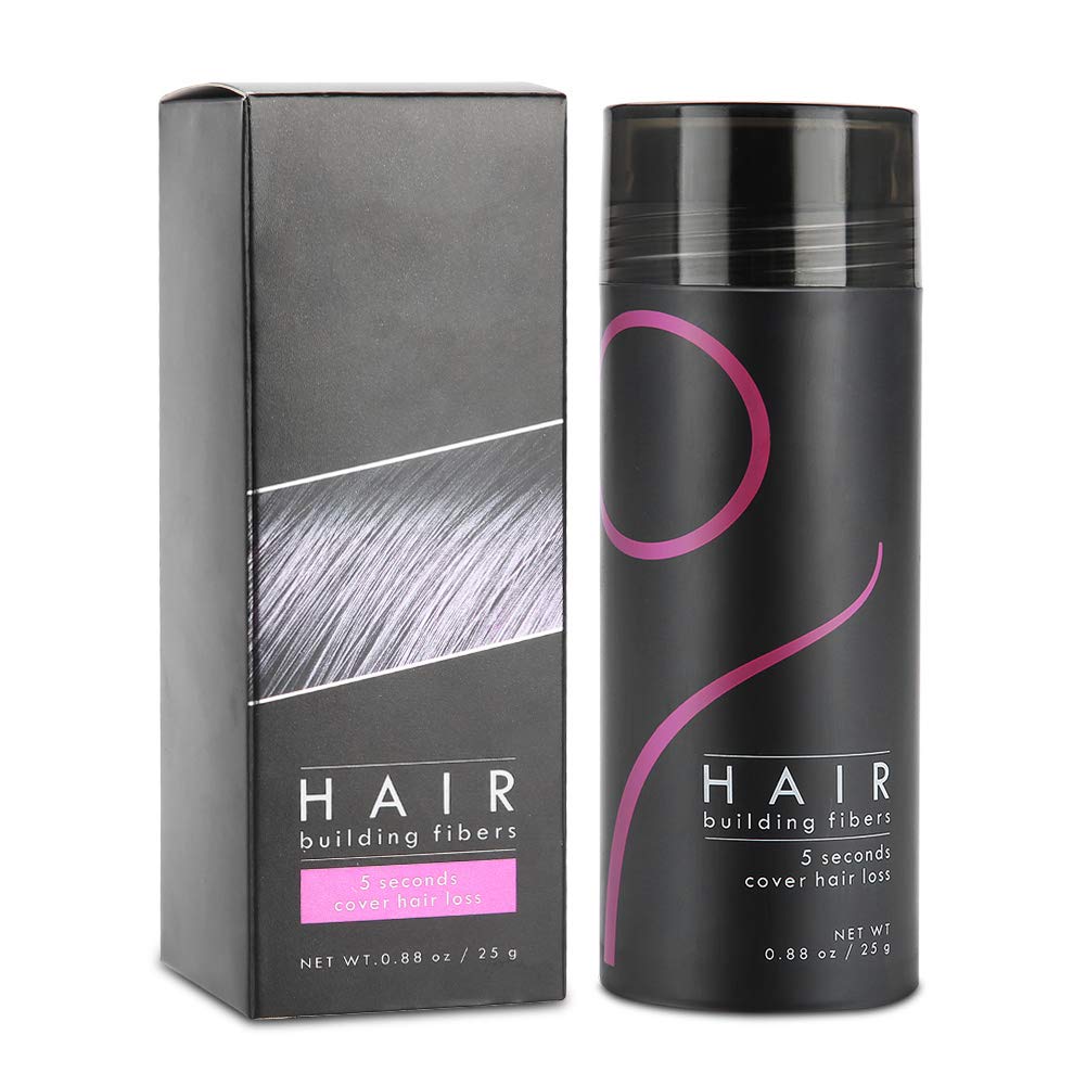 5 Colors Hair Building Fiber for Thinning Hair - Hair Thickening & Loss Concealer for Men & Women - Instant Volume Boost & Natural Look (Black) - Perfect for Daily Use, Special Occasions & Confidence Boost