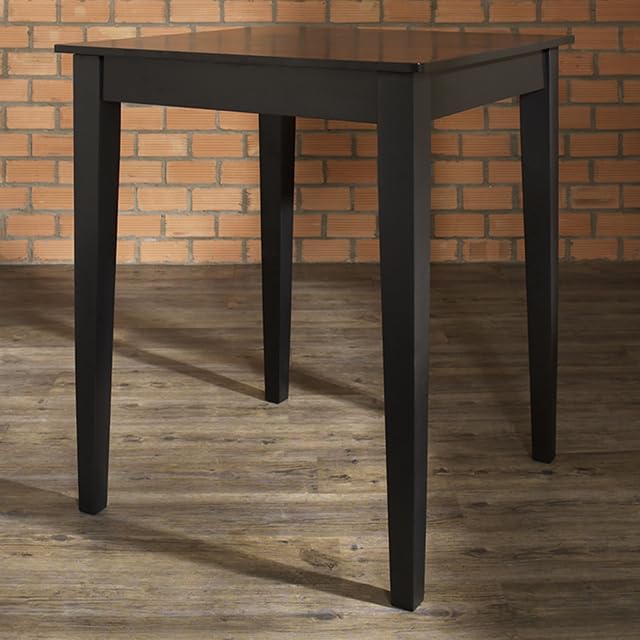 Crosley Black Wood Counter Height Pub Table - Bar & Dining Room Furniture for Kitchen, Patio, and Small Spaces