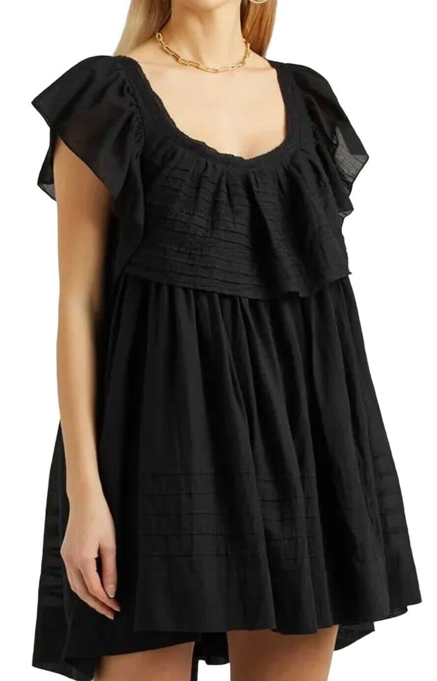 Free People Women's Hailey Mini Dress - Flowy Boho Summer Dress with Lace Trim | Perfect for Beach Vacations, Music Festivals & Date Nights