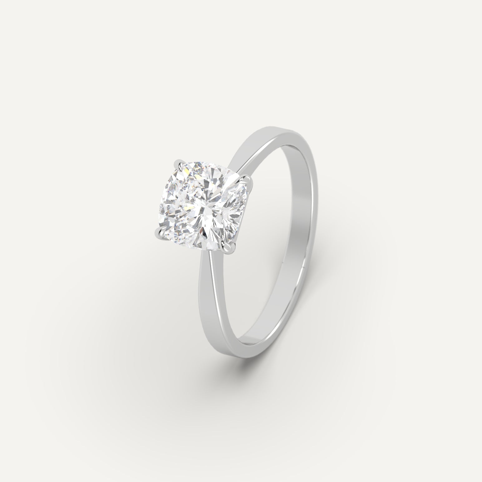 2 Carat Cushion Cut Diamond Engagement Ring - 14K White Gold Solitaire Wedding Band for Women - Perfect for Proposals, Anniversaries & Special Occasions