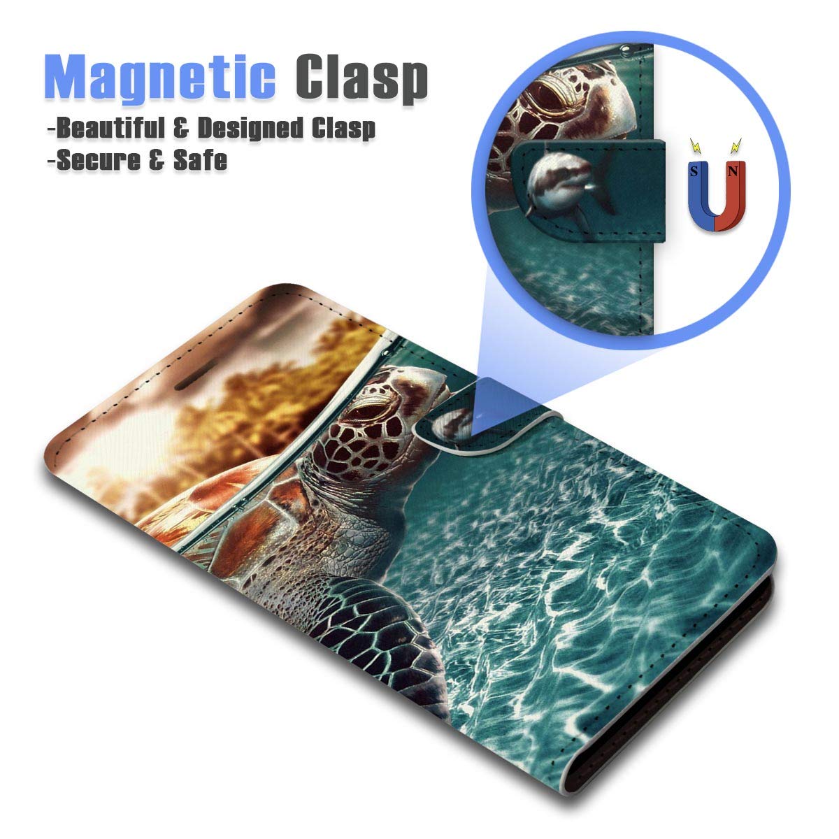Premium Flip Wallet Phone Case for iPhone 11 Pro Max - Slim Leather Cover with Card Slots & Magnetic Closure (Model A3247 Turtle) | Perfect for Business, Travel & Everyday Protection