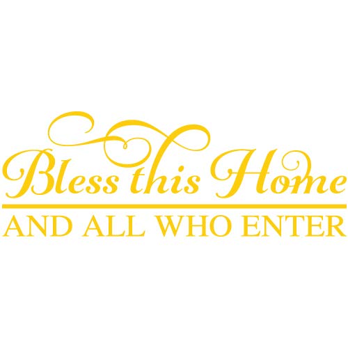 Bless This Home and All Who Enter - Inspirational Vinyl Wall Decal Sticker for Home Decor - Perfect for Living Room, Bedroom, Nursery & Entryway