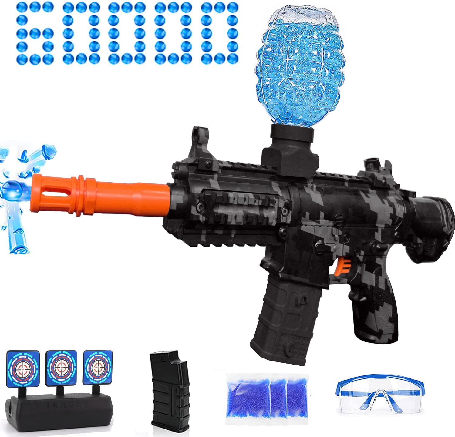 Electric Gel Ball Blaster Toy - Automatic Splatter Ball Gun with 60,000+ Water Beads for Outdoor Team Games | Fun Shooting Toy for Adults & Kids Ages 12+ | Perfect for Backyard Battles, Birthday Parties & Outdoor Adventures