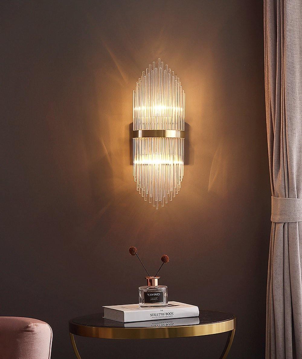 Elegant Crystal Wall Sconce - Modern LED Light Fixture for Bedroom, Living Room & Hallway Decor - Perfect for Home, Hotel & Office Lighting