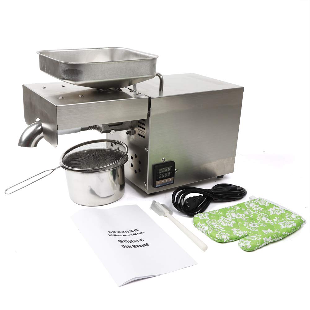1500W Automatic Oil Press Machine - 110V Electric Oil Extractor for Organic Oils with Intelligent Temperature Control | Perfect for Home Use, Commercial Kitchens & DIY Oil Making