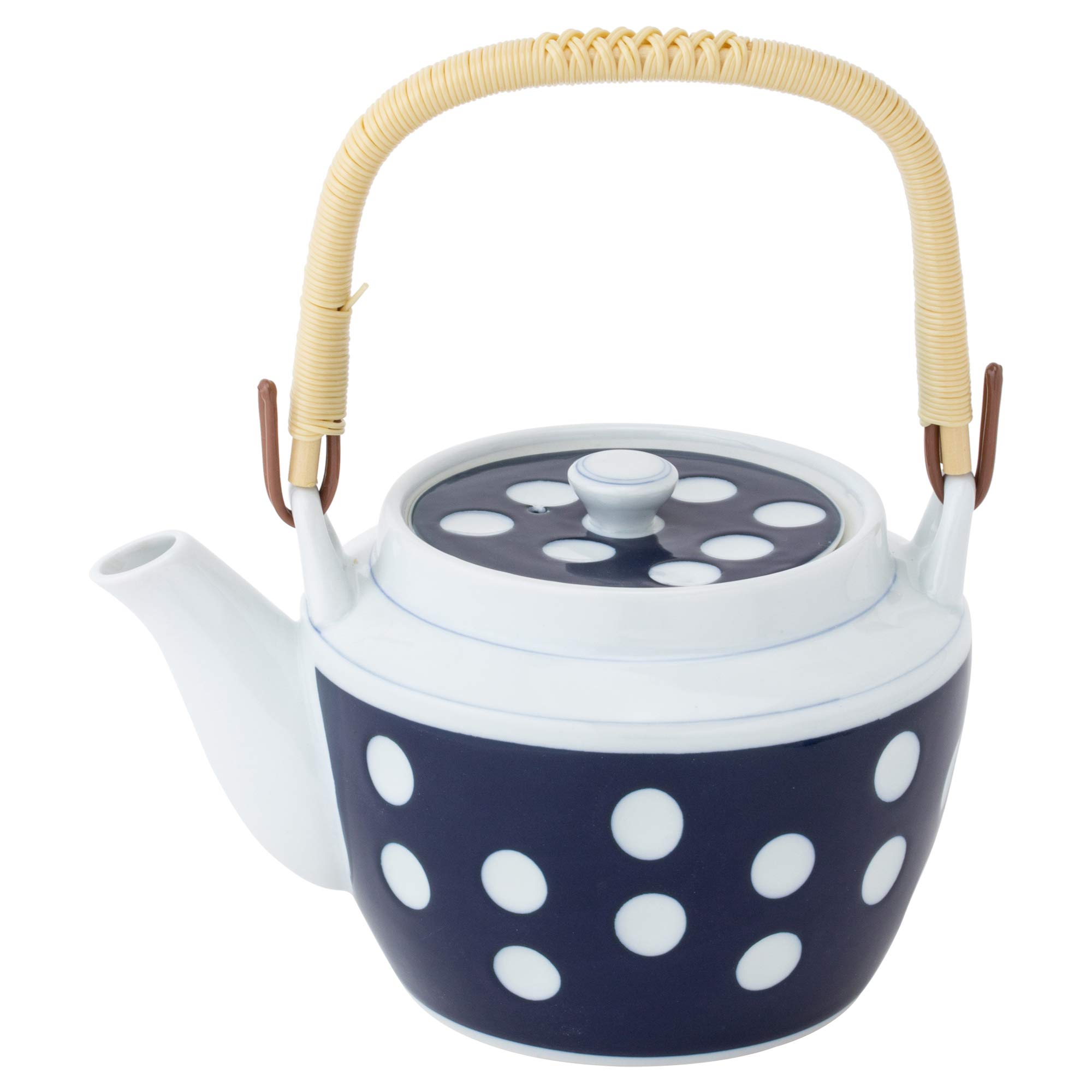 Saikai Pottery 23186 Arita Ware Japanese Ceramic Pot with Polka Dot Pattern - No. 6 - Perfect for Tea Ceremony, Home Decor & Gift Giving
