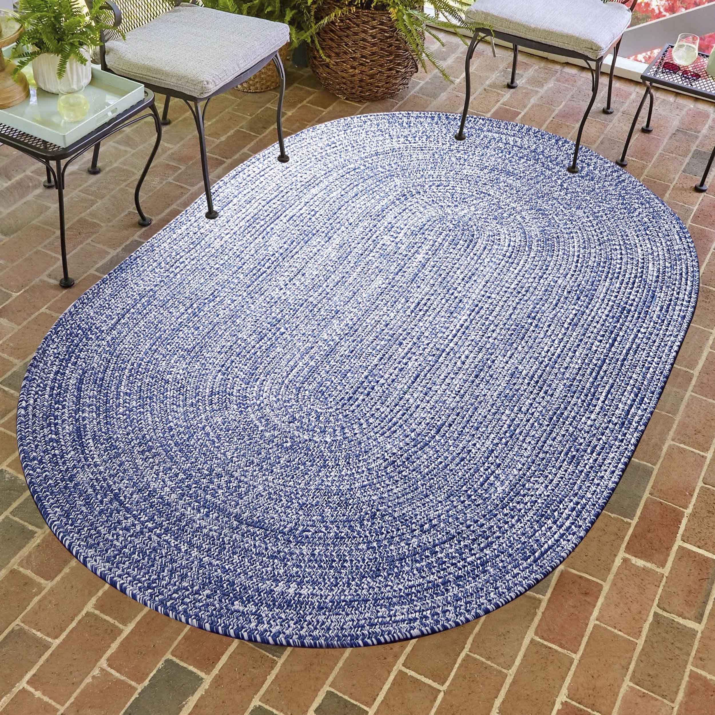 Reversible Braided Area Rug - Non-Slip Two Tone Indoor/Outdoor Rug for Living Room, Bedroom, Patio - Soft & Durable Home Decor