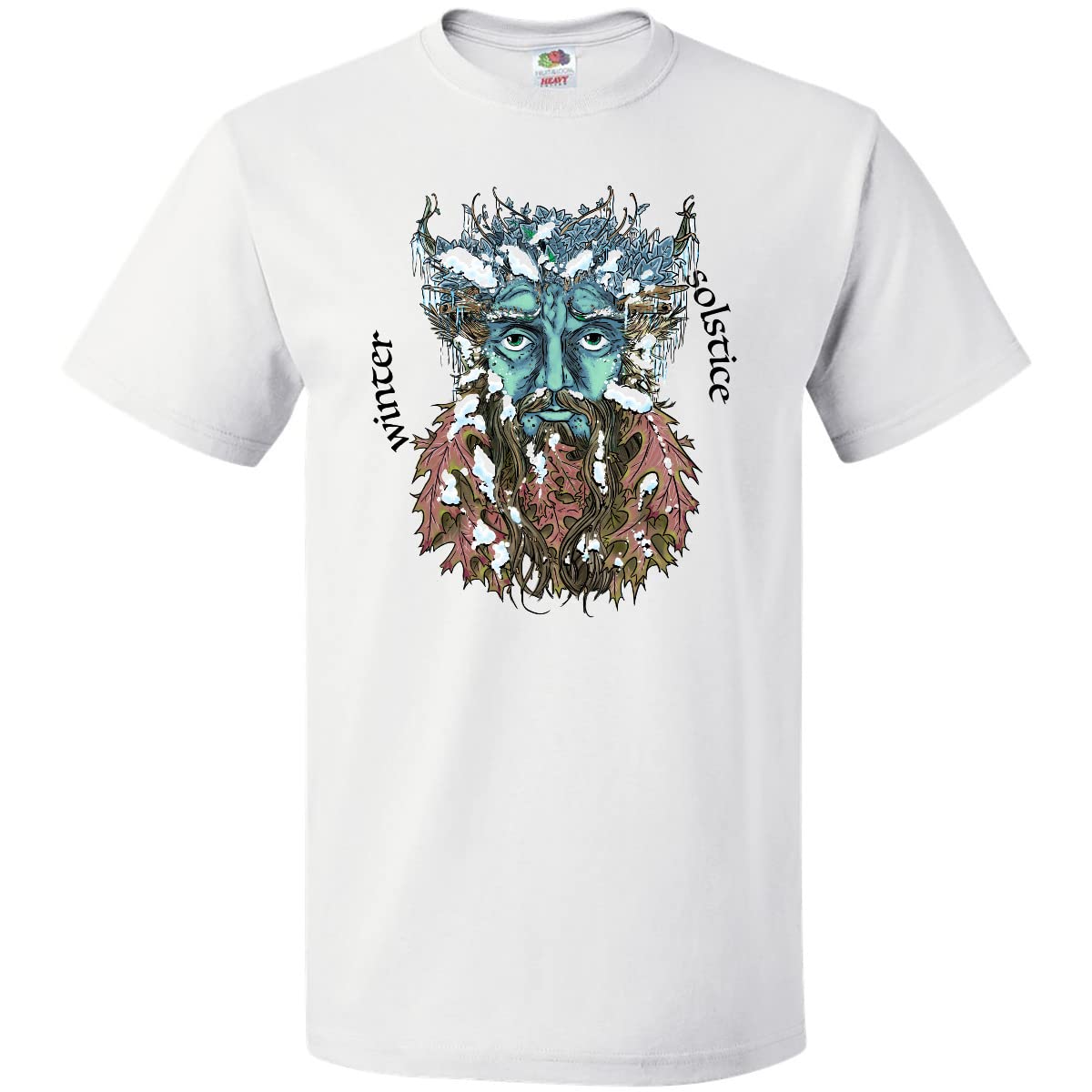 Inktastic Green Man Winter Solstice T-Shirt | Eco-Friendly Graphic Tee for Men & Women | Perfect for Yule Celebrations, Pagan Festivals & Nature Lovers