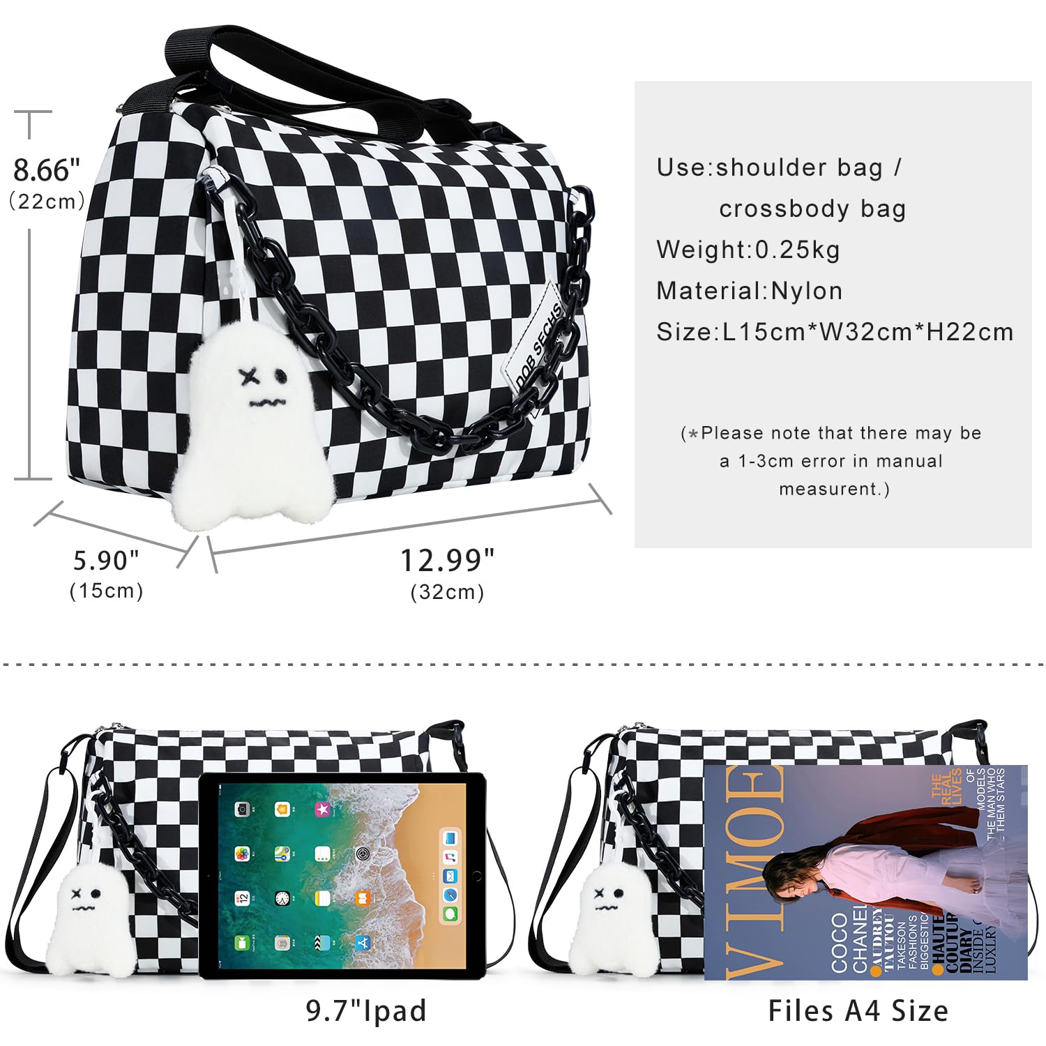 DOB SECHS Women's Small Crossbody Purse - Stylish Messenger Shoulder Bag for Daily Use, Travel & Shopping - Compact & Lightweight Design with Adjustable Strap