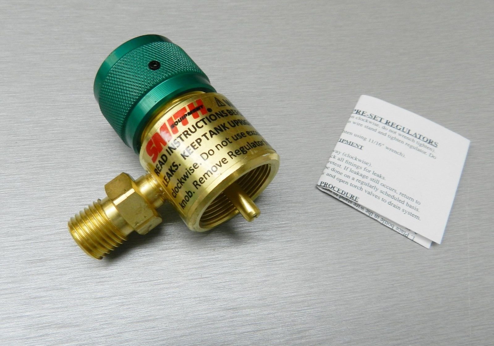 Smith Little Torch Preset Oxygen Regulator 249-499B for Disposable Tanks (E10) - Perfect for Jewelry Making, Soldering & Metalworking