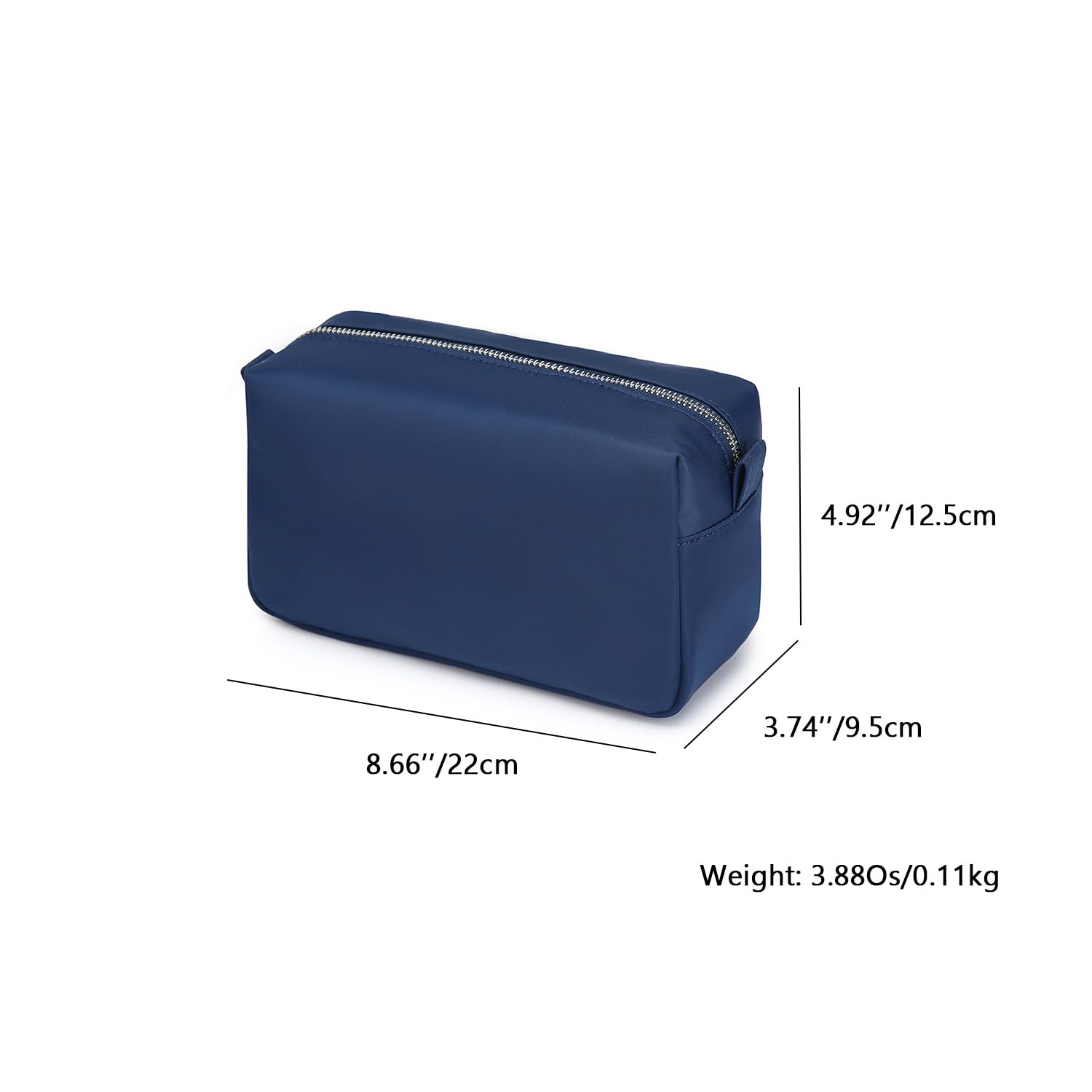 Lightweight Nylon Cosmetic Organizer Bag with Ring Clasp - Stand Up Travel Makeup Pouch for Women (Navy Blue) | Perfect for Airplane Carry-on, Gym Essentials & Daily Beauty Storage