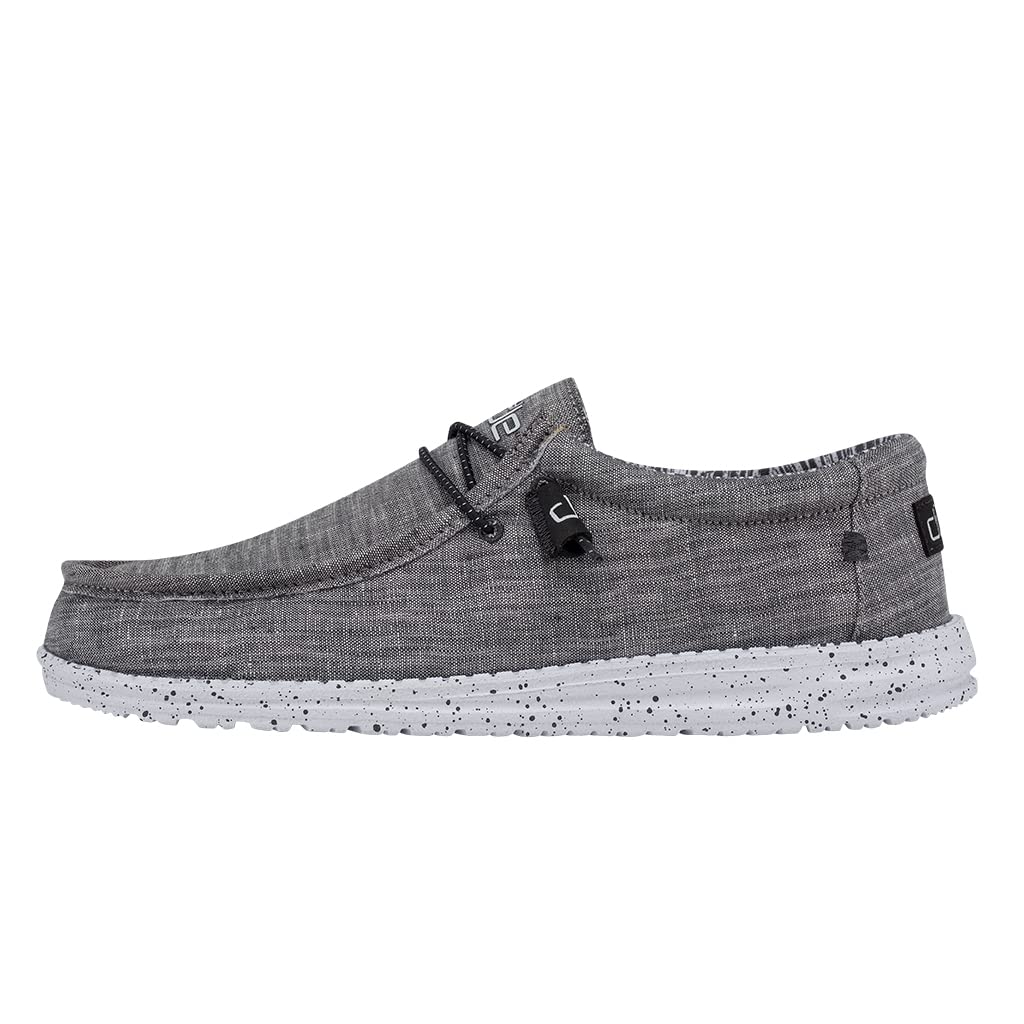 Hey Dude Men's Wally Chambray Loafers - Lightweight Slip-On Comfort Shoes for Men | Perfect for Casual Wear, Travel & Everyday Comfort