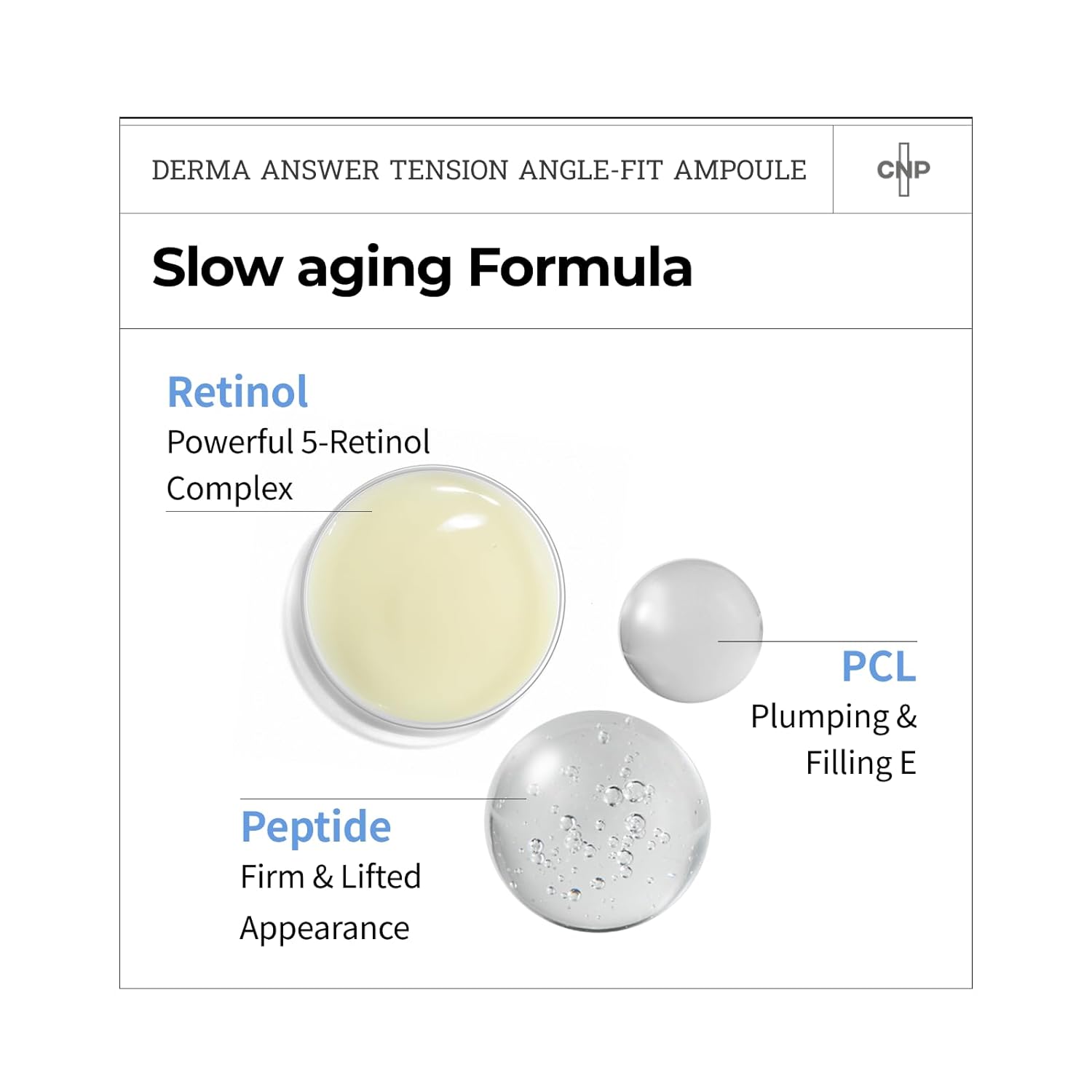 CNP Derma+ Answer Tension Angle Fit Ampule 30ml - Anti-Aging Face Serum for Wrinkles & Firming - Perfect for Daily Skincare Routine & Night Care