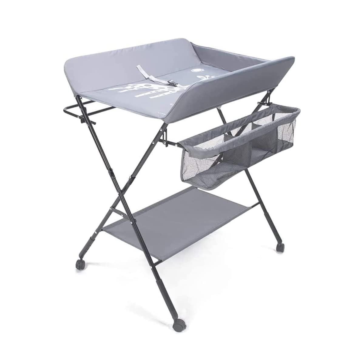 Portable Baby Changing Table with Wheels & Storage - Foldable Diaper Changing Station for Nursery, Travel & On-the-Go Parenting