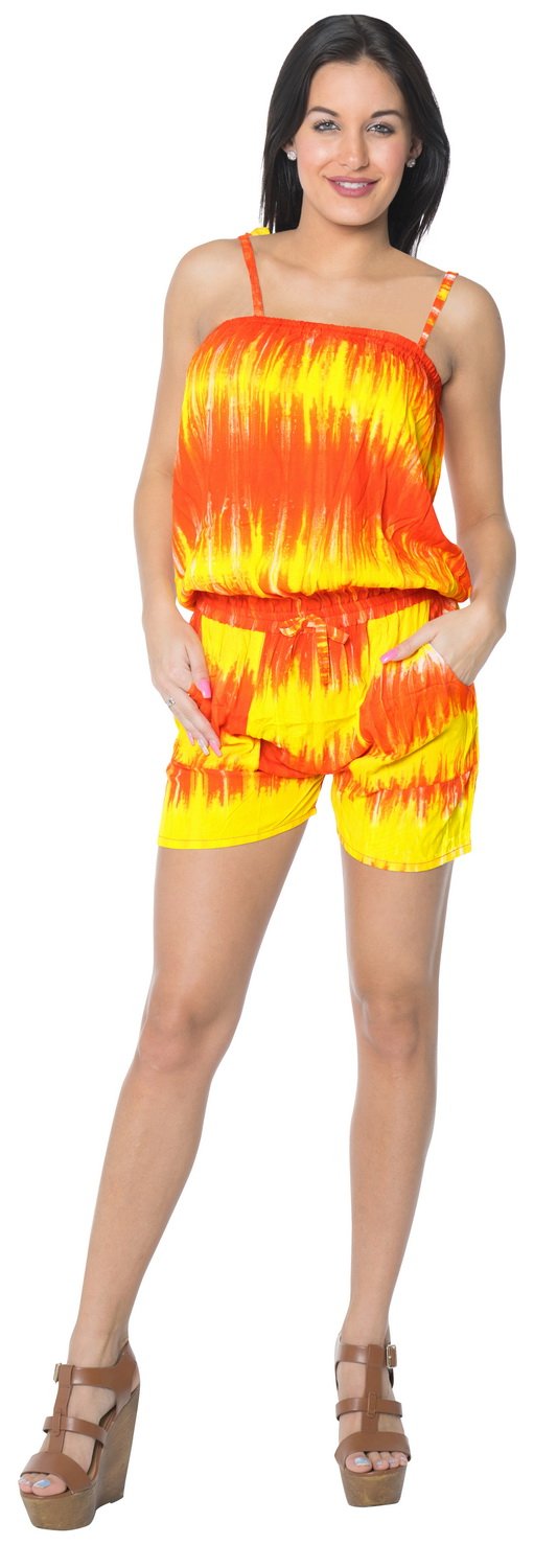 LA LEELA Women's Summer Jumpsuit Romper - Floral Print Beach Cover Up Swimsuit for Pool Party, Vacation & Tropical Getaways
