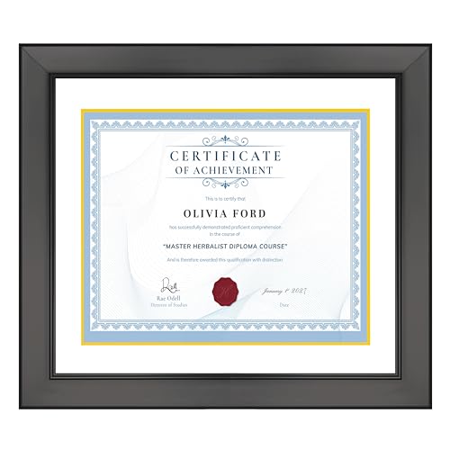Black Frame With White on Gold Double Mat