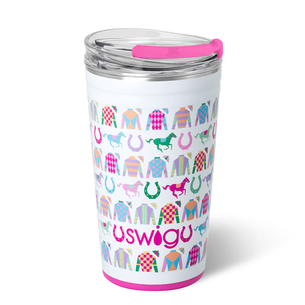 Go Baby Go 24oz Party Cup - Insulated Stainless Steel Tumbler with Lid & Straw for Kids, Toddlers - Perfect for Birthday Parties, Picnics, School & Outdoor Activities