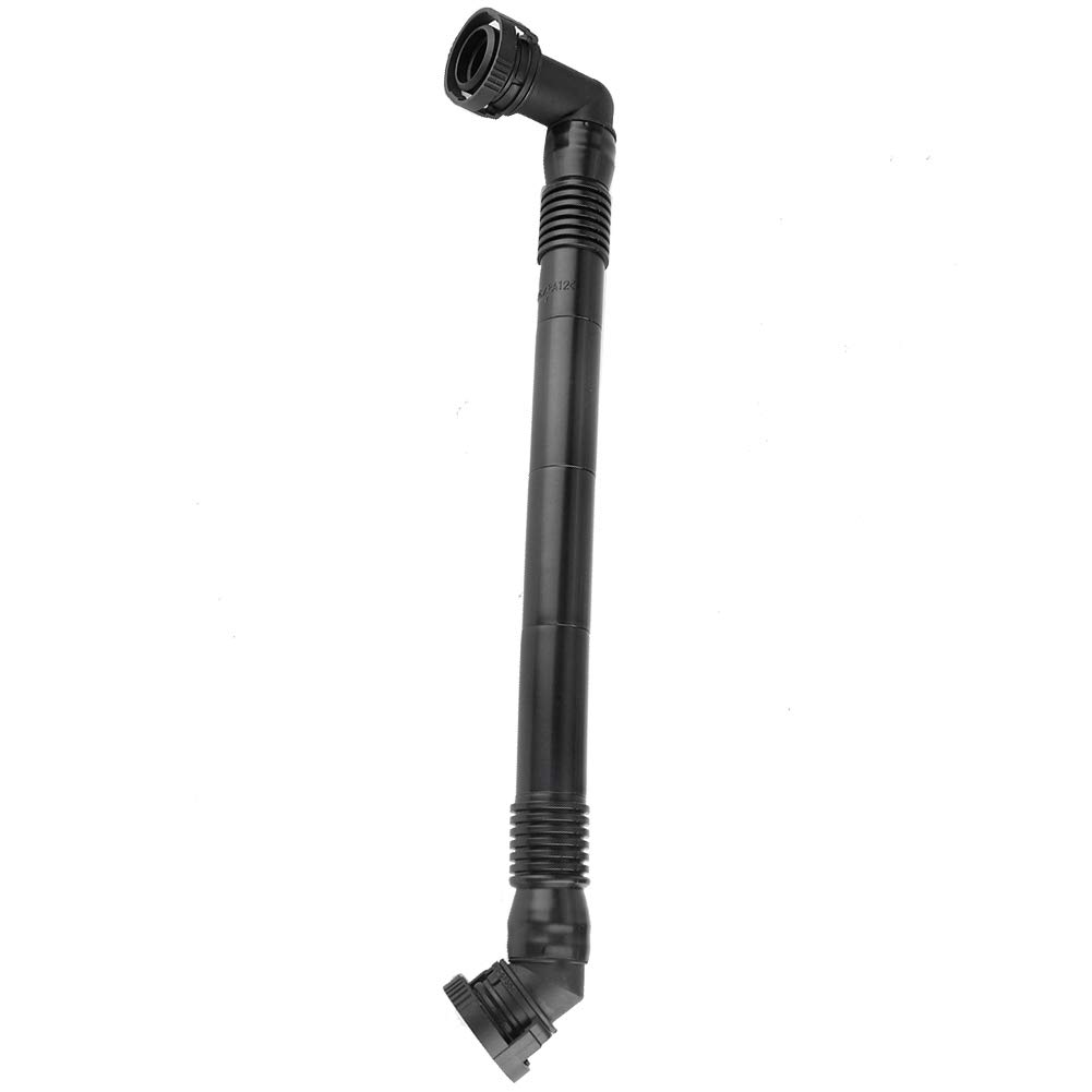 Qiilu Crank Case Vent Breather Hose - Engine Crankcase Ventilation Hose Valve Cover to Oil Separator - Compatible with 11611432559 - ABS Black - Perfect for Engine Maintenance & Performance Upgrades