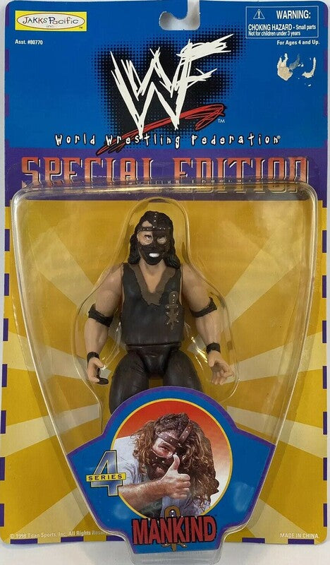 1999 WWF Jakks Pacific Special Edition Series 4 Mankind Action Figure - Exclusive Collectible Wrestling Toy for Fans & Display (Perfect for WWE Memorabilia Collections & Wrestling Enthusiasts)