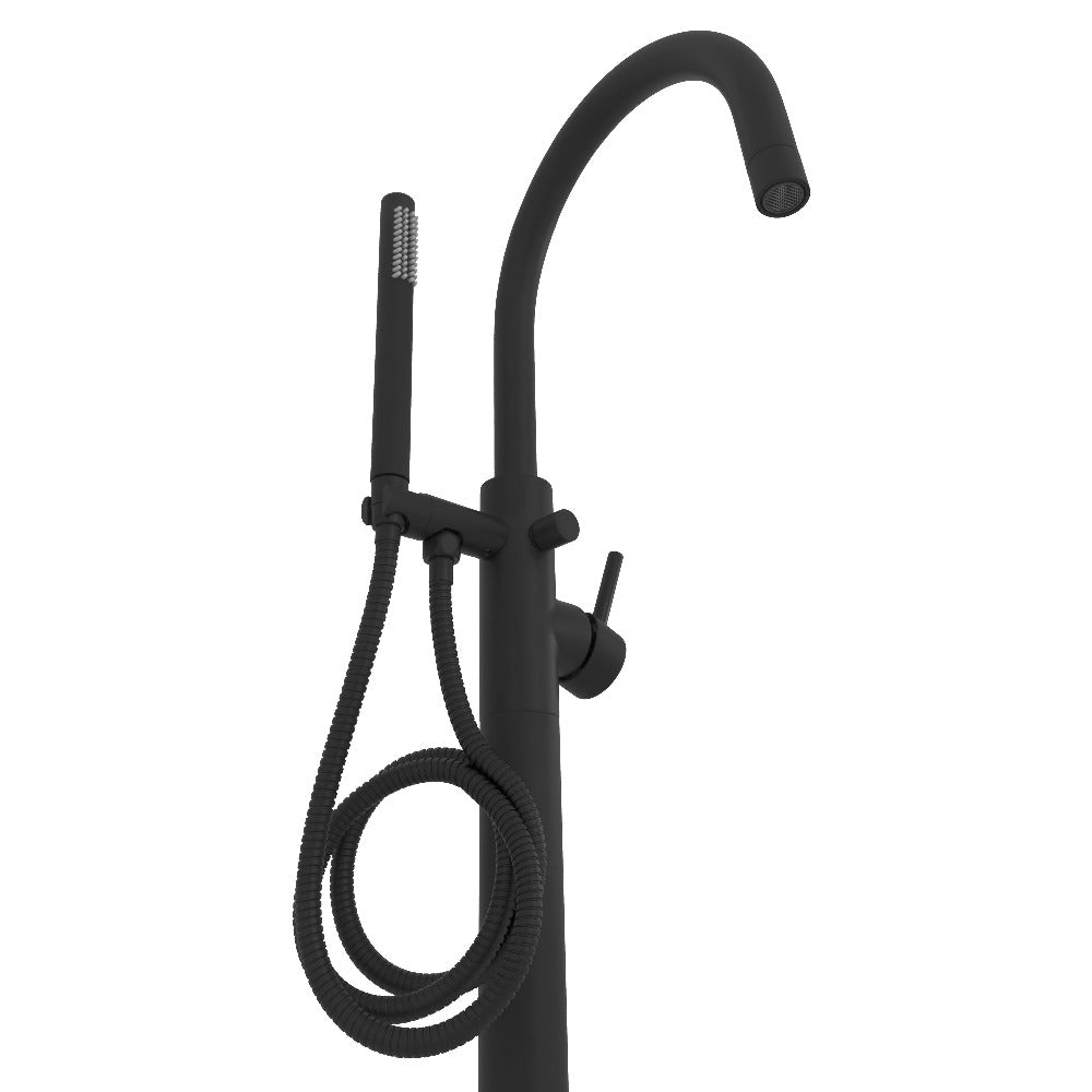 ZLINE Emerald Bay Matte Black Bath Tub Filler with Hand Shower - Modern Freestanding Tub Faucet for Luxury Bathrooms (EMBY BTF MB) | Perfect for Spa-Like Bath Experiences & Master Bathroom Upgrades