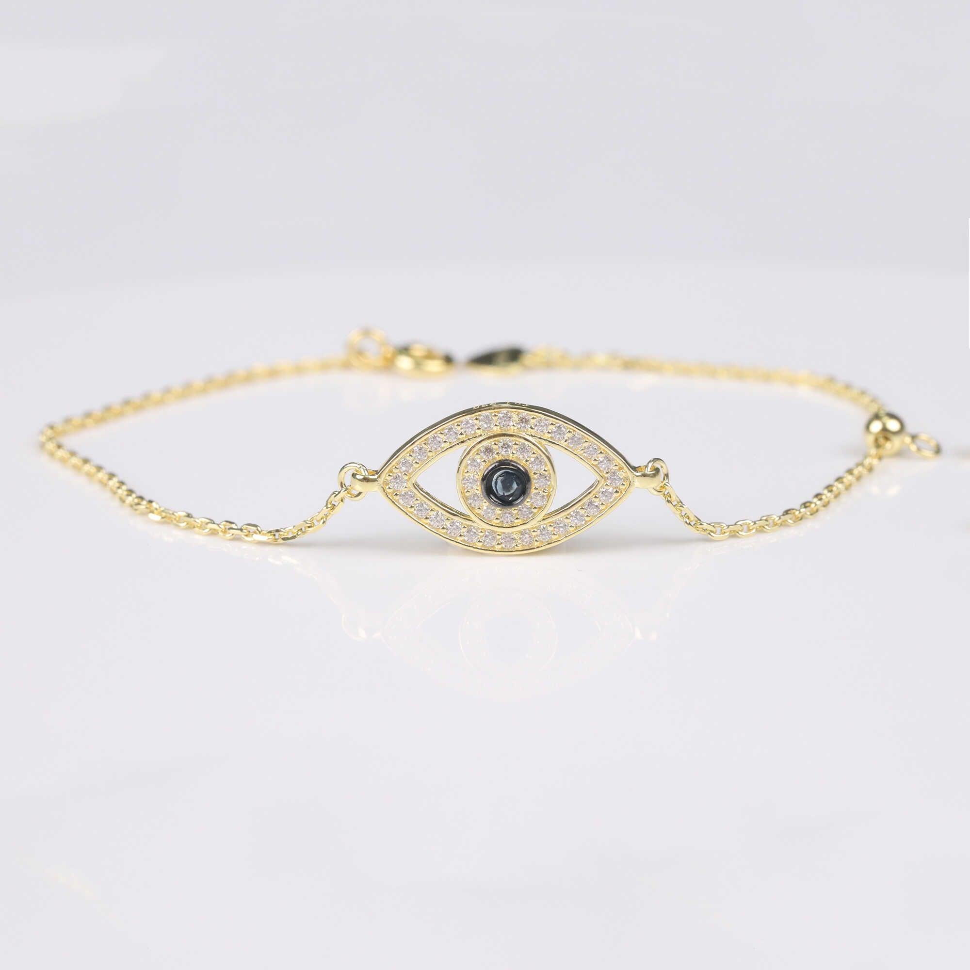Modern Sapphire Evil Eye Bracelet for Women - Protection Jewelry with Blue Gemstone - Perfect for Gifts, Spiritual Healing & Everyday Wear