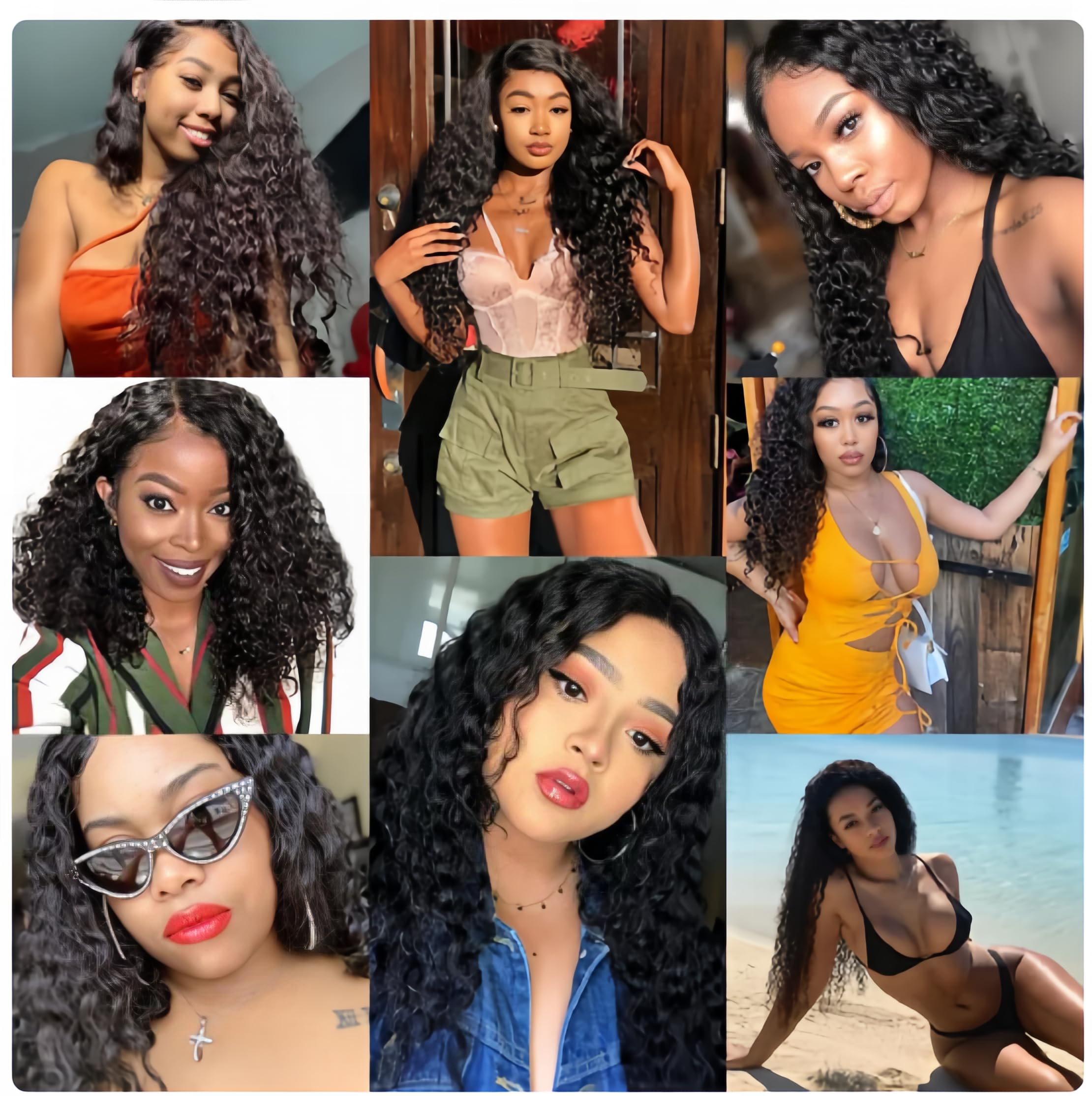 100% Unprocessed Human Hair Bundles with Extensions - 100g/Bundle, Natural Black, Water Wave (20 22 24 26 Inch) | Premium Virgin Hair for Women | Perfect for Styling, Weaving & Everyday Glam