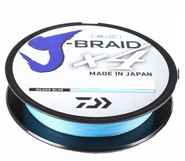 Daiwa J Braid 4-Strand High-Visibility Braided Fishing Line - 150-300 Yards (Blue/Green) & 3000 Yards (Yellow) - Saltwater & Freshwater Fishing Gear for Bass, Trout, and Offshore Angling